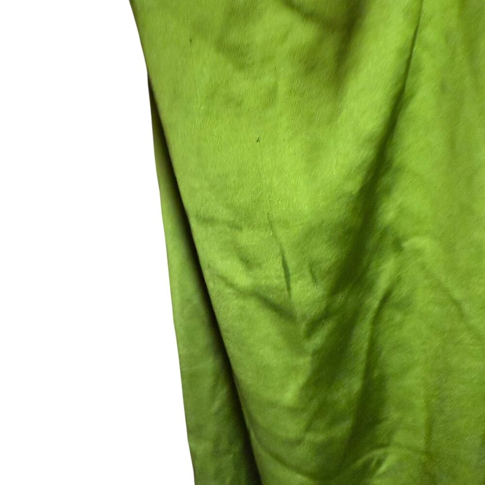 Sandro Zola Green Satin Ruched Front Tie Strap Slip Cocktail Midi Dress Size 4 - Picture 8 of 15